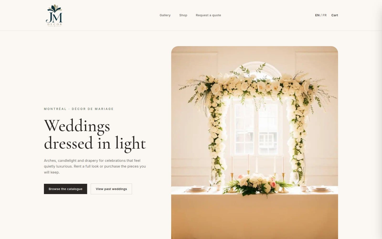 JM Decor website screenshot