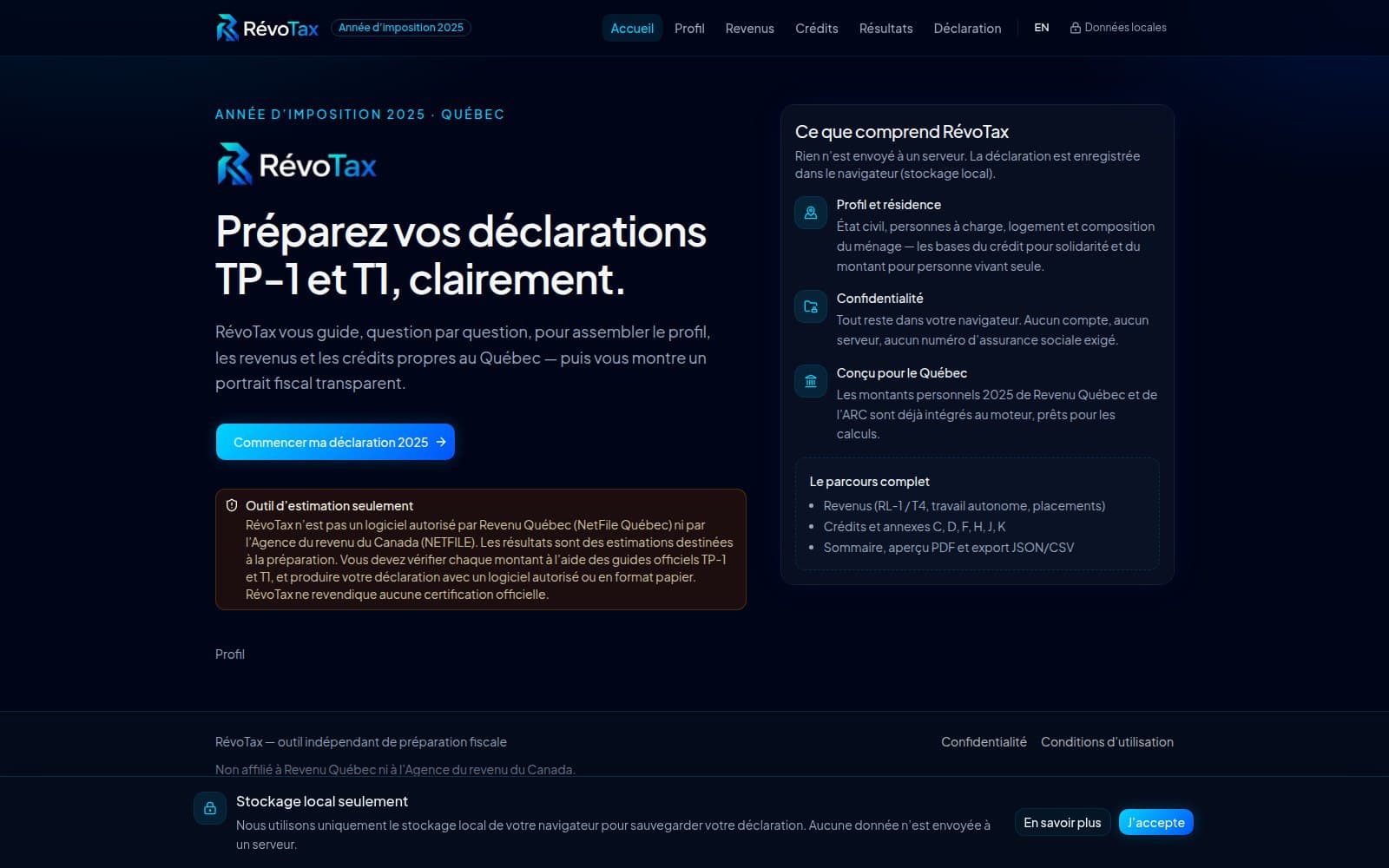 RévoTax website screenshot