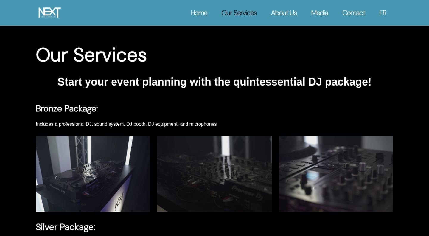 Next Entertainment website screenshot